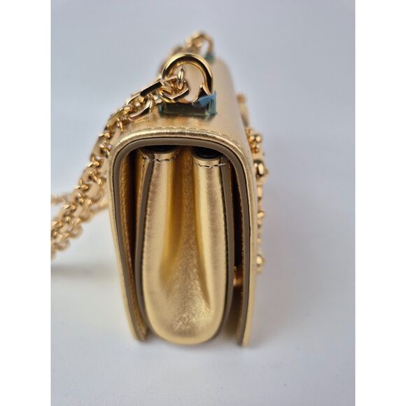 Dolce & Gabbana DG Girls Metallic Gold Phone Case Shoulder Bag - Picture 3 of 9